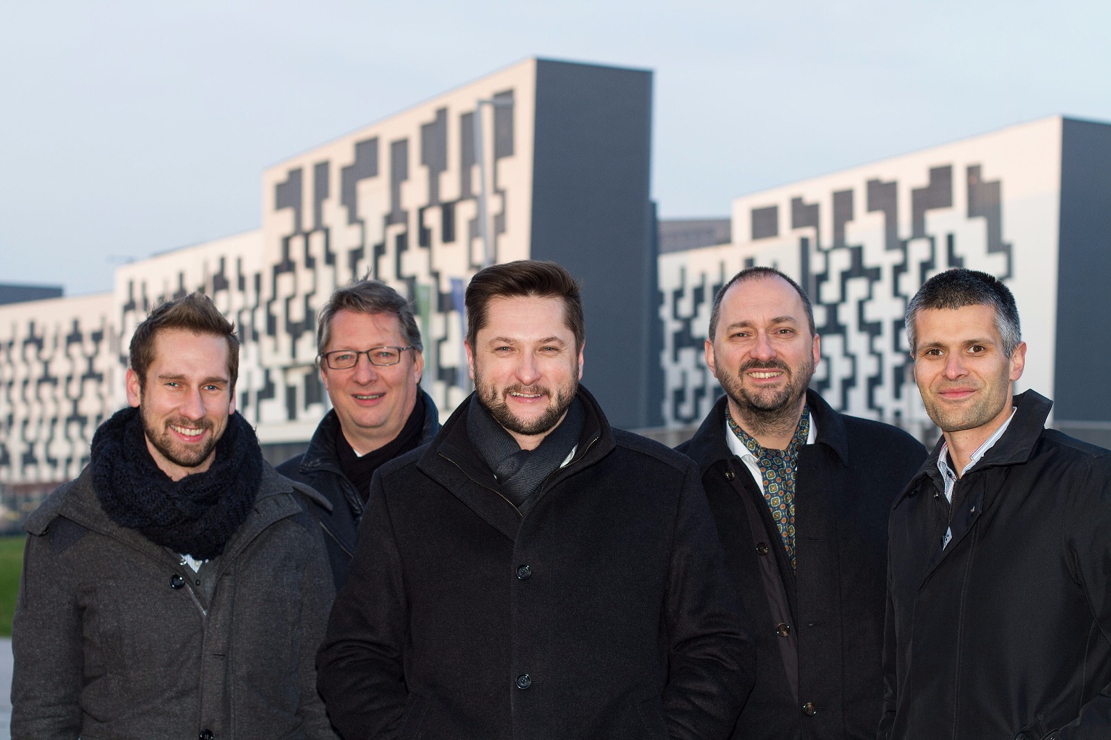 Gruppenaufnahme aus der techbold-Zeit, Michael Eisler rechts im Bild